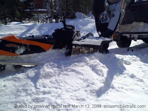 Buried by snow off of metal roof
